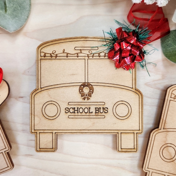 SCHOOL BUS DRIVER GIFT!!! Laser Cut & Engraved Gift Card Holder Ornament - Picture 1 of 8